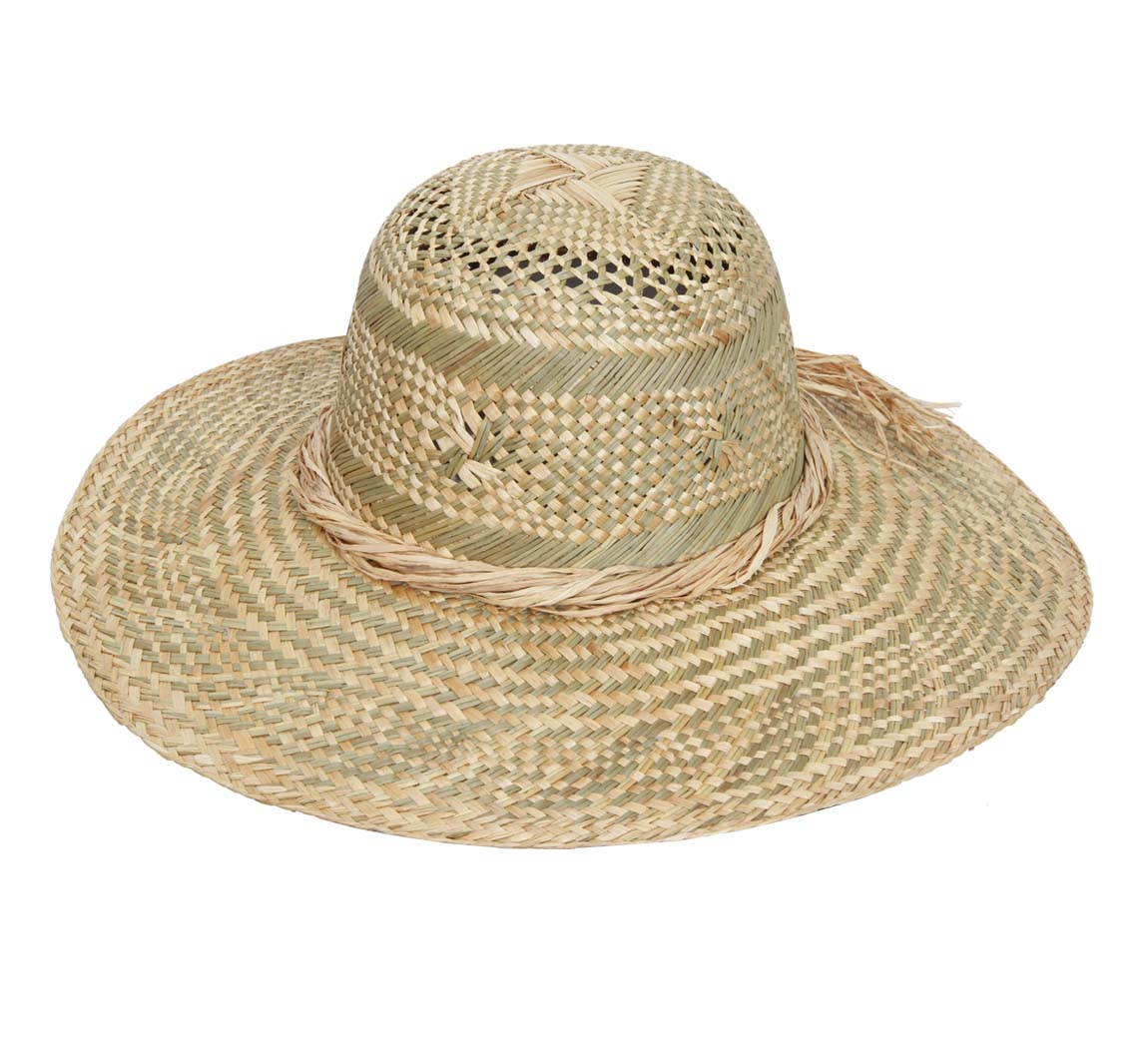 Chapeau d'été capeline paille verte Chapeau d'été capeline paille verte