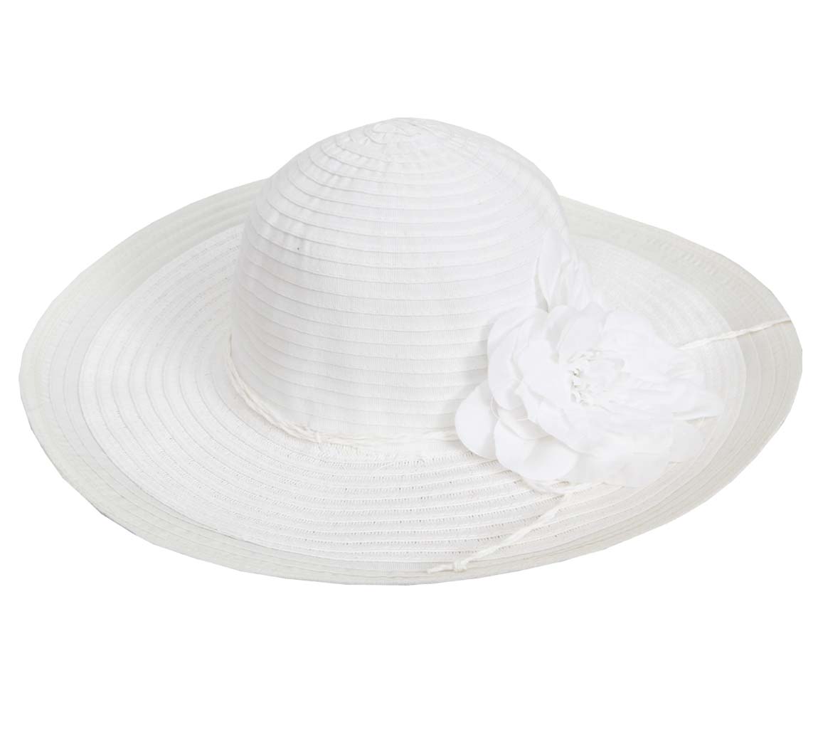 Chapeau femme capeline fleur blanche Chapeau femme capeline fleur blanche